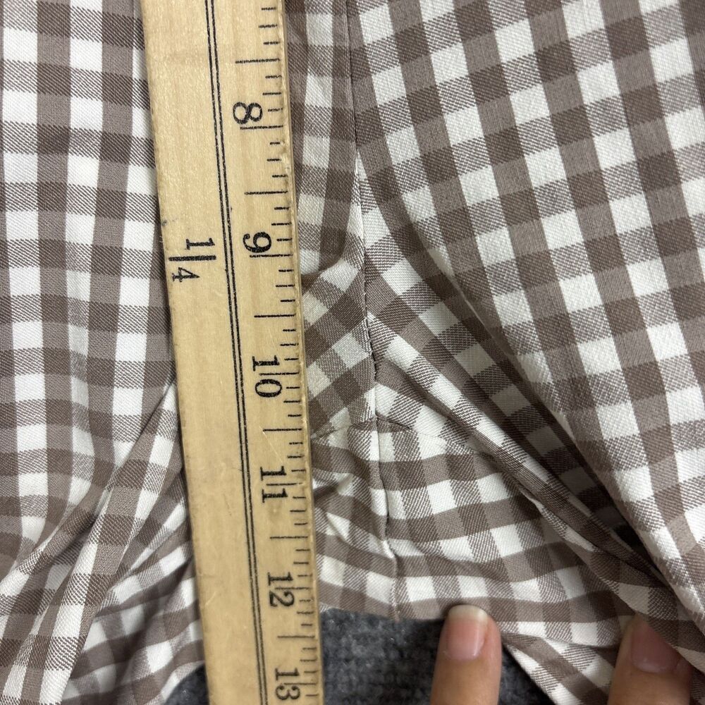 J. McLaughlin Straight Pants Womens Size 6 Brown Gingham side Zip Preppy - Picture 6 of 11